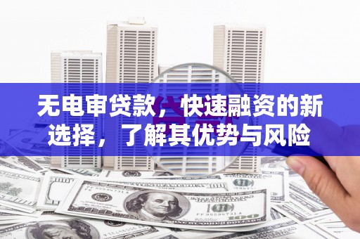肇庆无电审贷款，快速融资的新选择，了解其优势与风险