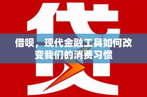 肇庆借呗，现代金融工具如何改变我们的消费习惯