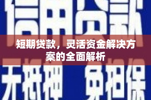 肇庆短期贷款，灵活资金解决方案的全面解析