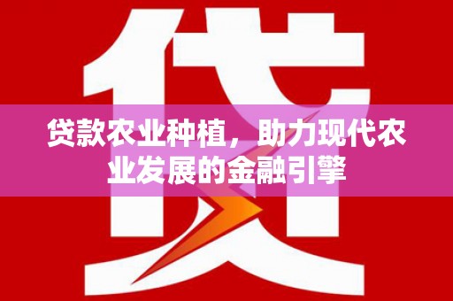 肇庆贷款农业种植，助力现代农业发展的金融引擎