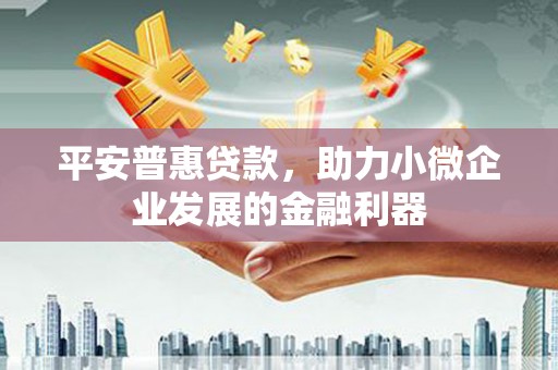 肇庆平安普惠贷款，助力小微企业发展的金融利器