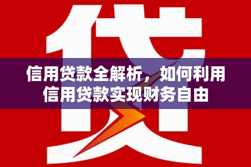 肇庆信用贷款全解析，如何利用信用贷款实现财务自由